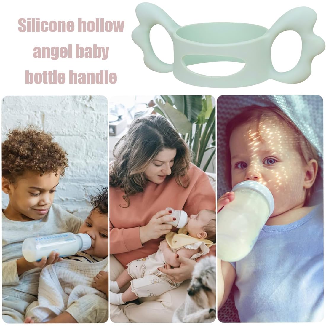 2 pcs Impugnatura Per Biberon, Maniglia per Manici per Biberon Impugnatura per Biberon, Maniglia per Biberon in Silicone, Facile Installazione Manici Per Biberon, Hold My Bottle