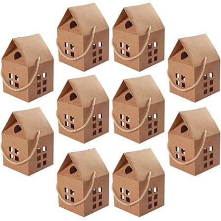 DECHOUS 10pcs House Shaped Candy Boxes Wedding Favor Boxes Wedding Favor Boxes for Party Baby Shower Wedding Decorations