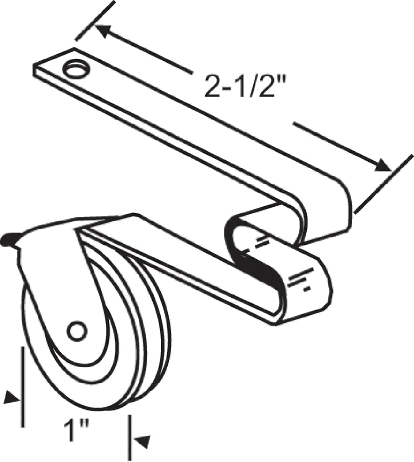 WRS Sliding Screen Door Roller Assembly - 1" Nylon Wheel-253686