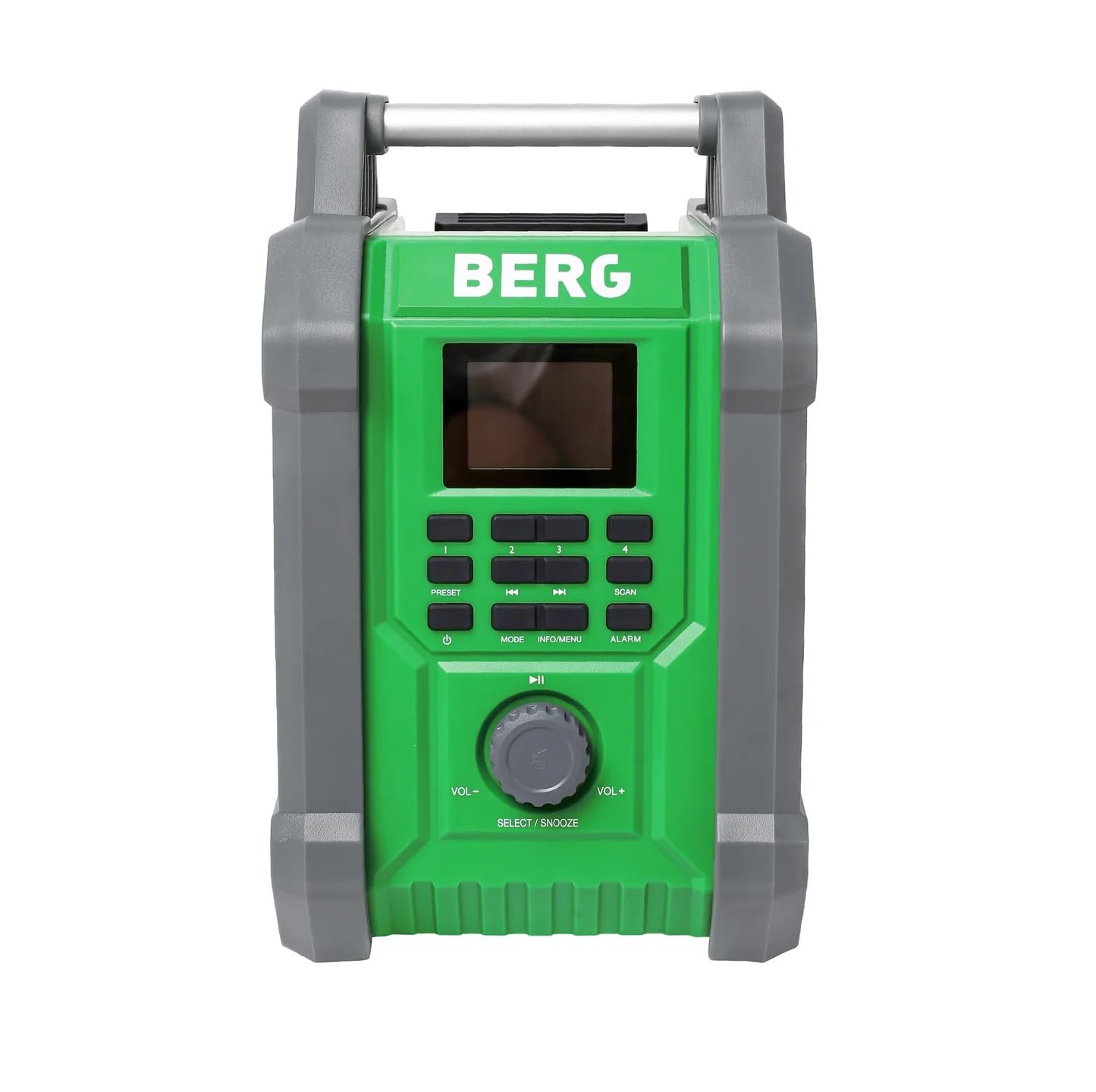 BERG ABR 30 Baustellenradio mit DAB+, Bluetooth 5.3 und Li-Ion Akku I Robuster Sound für Profis I IP54 staub- & spritzwassergeschützt I 2×15 W Lautsprecher, Farbdisplay, USB-Ladefunktion I 15 h Akkula