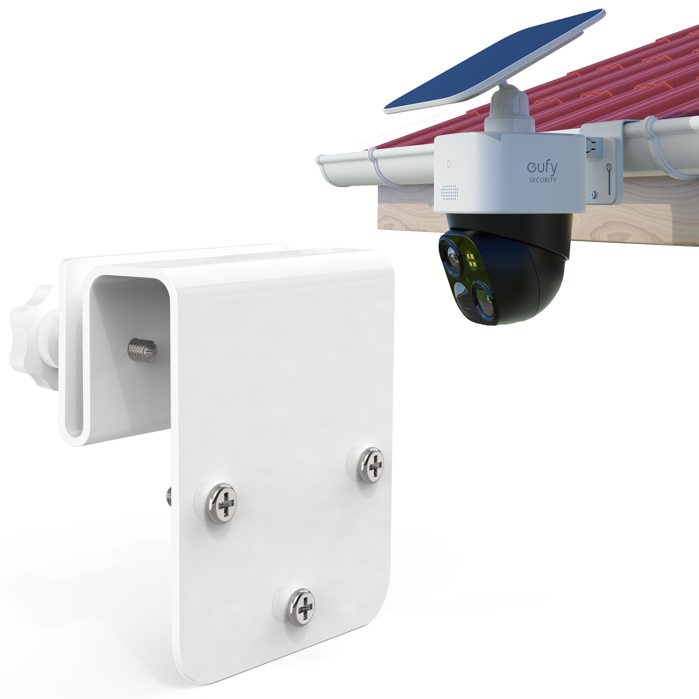 OkeMeeo Dachrinnenhalterung für eufy SoloCam S340/E30/E42/4G LTE Überwachungskamera, Aluminium, Anti-Rost Kamera Halterung Ohne Bohren