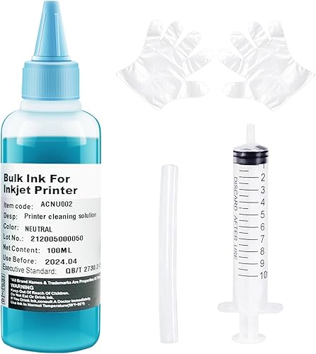 KSI Kit de limpieza de cabezal de impresión de 3.4 fl oz para HP Epn Canon Brother Lexmark Impresoras de inyección de tinta de escritorio