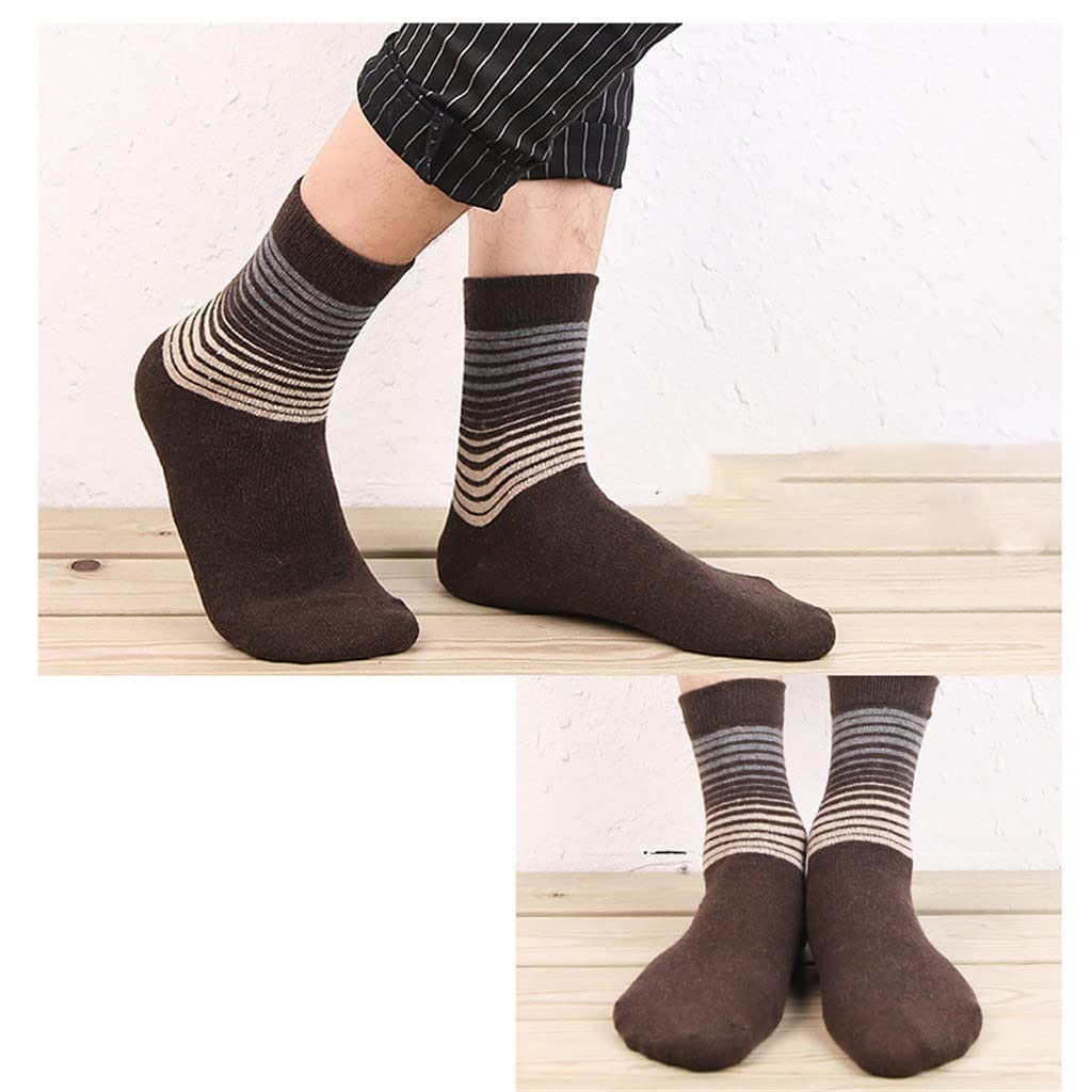 5 Pares/Lote Calcetines de Lana de Invierno Hombres cálidos Cashmere Cómodo biness Calcetines Gruesos Masculinos (Color: T Tamaño: Un tamaño) (Color : A, Size : One Size)
