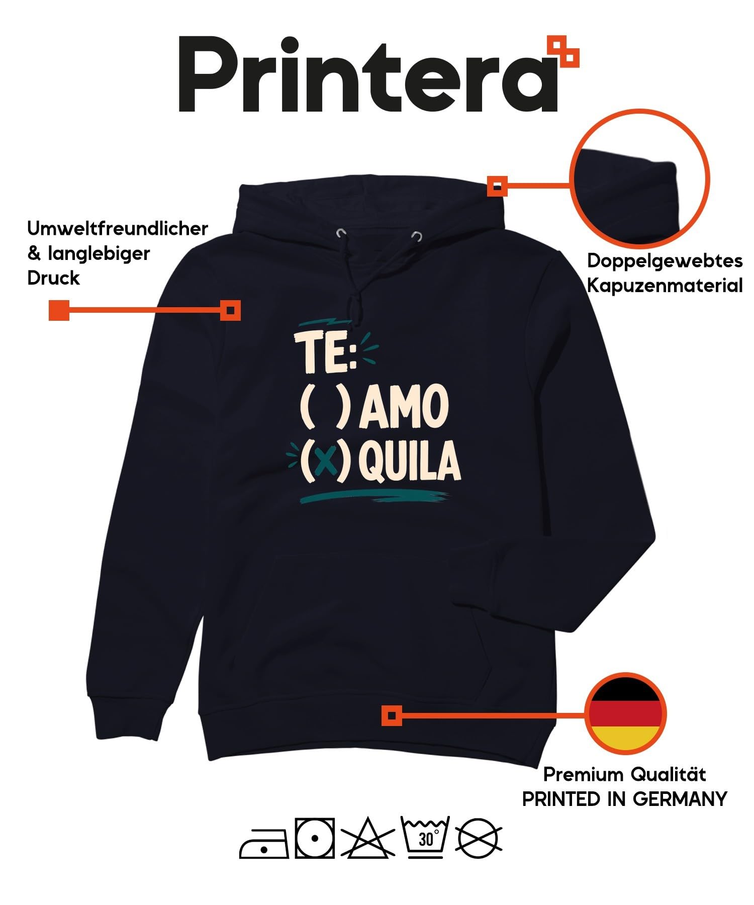 Te Amo Tequila śmieszna bluza z kapturem