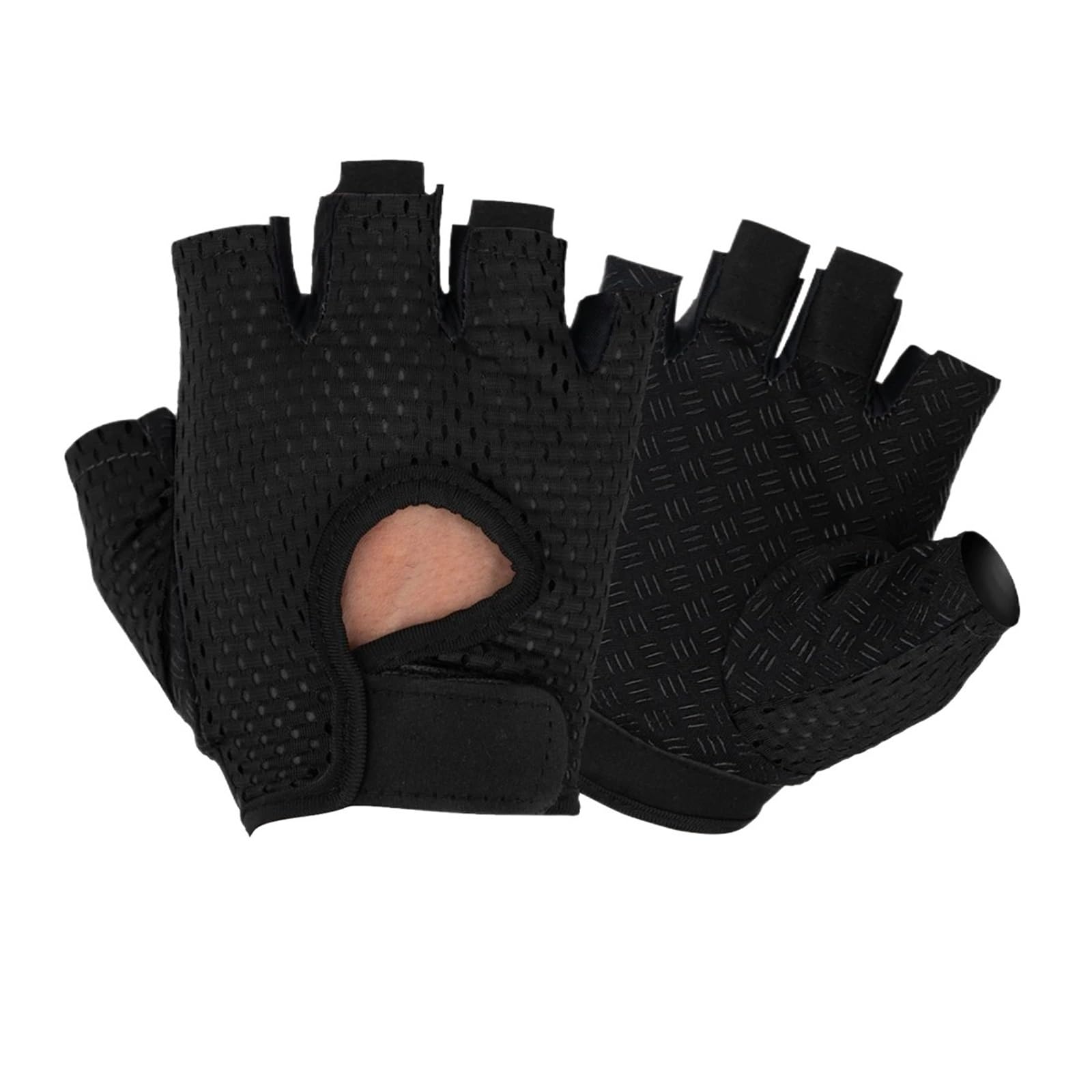 Guanti da Palestra Guanti Fitness da Palestra for Donna, Guanti Antiscivolo Traspiranti con Mezze Dita for Ciclismo, Ciclismo, Sollevamento Pesi, Yoga(Black,S)