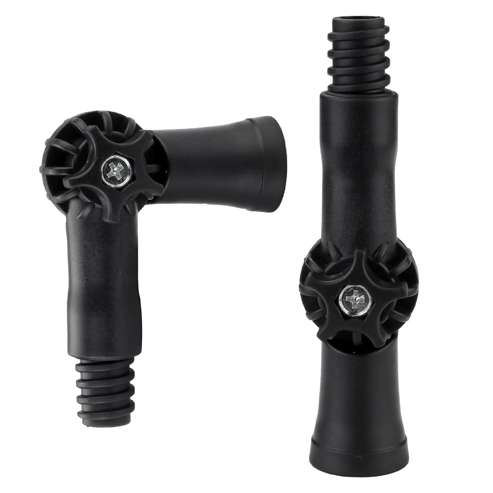 Fatiya 2 Pieces Universal Joint Angle Adaptor for Telescoping Extension Pole, Rotatable Extension Pole Adapter Attachments Accessories Compatible with Standard Threaded Tip Broom Handle