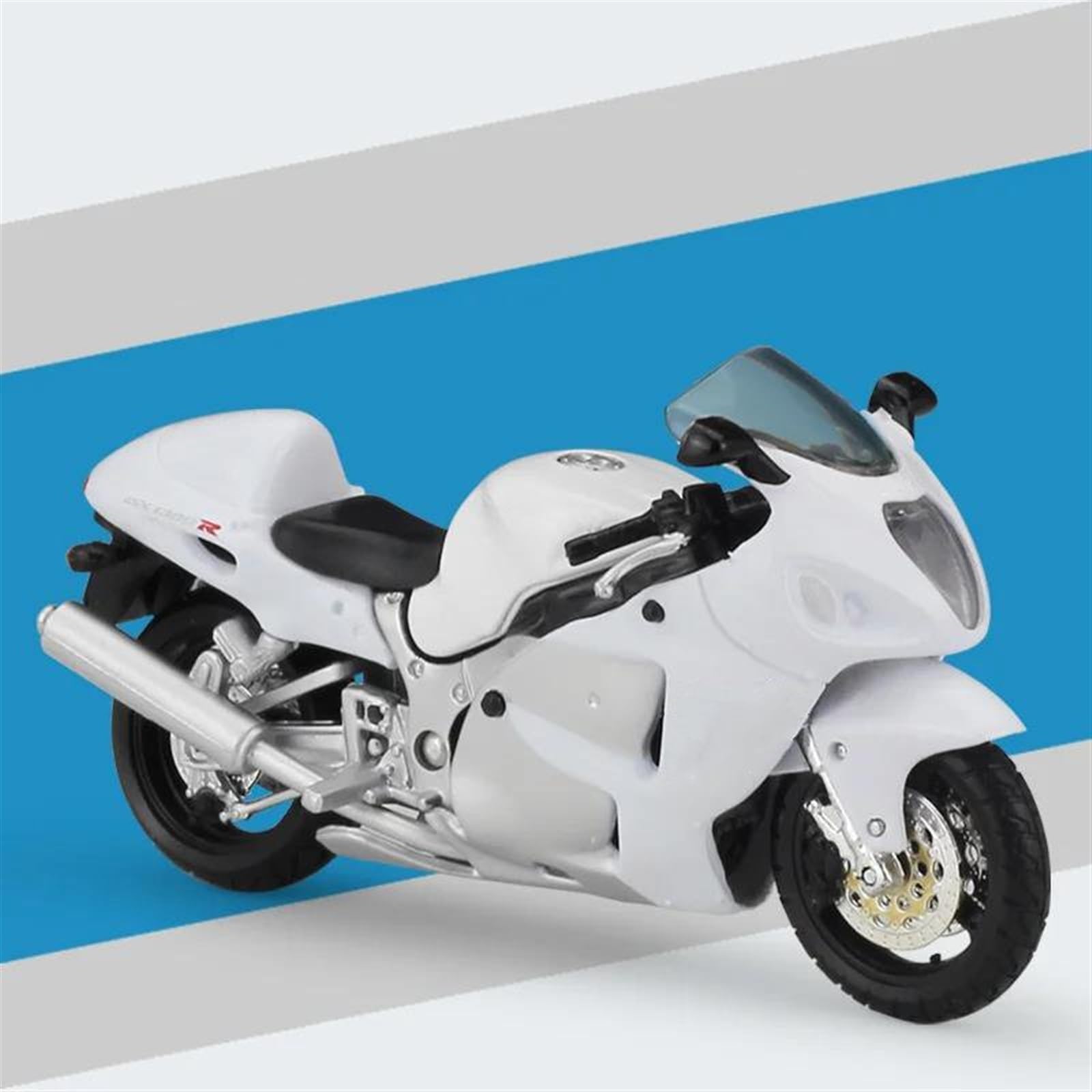 SEYXF Motorbike Toy Motorcycle Model Simulation Alloy Toy 1/18 for Suzuki GSX1300 R for Hayabusa(White Foam Box)