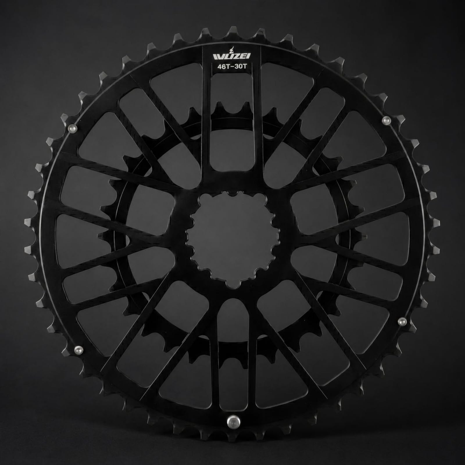 Milageto Plato de Bicicleta Doble Plato Piñón Engranaje de Aleación de Aluminio con Montaje Diseño Aligerado con Ventanas Dientes Estrechos y Anchos , 50T/34T