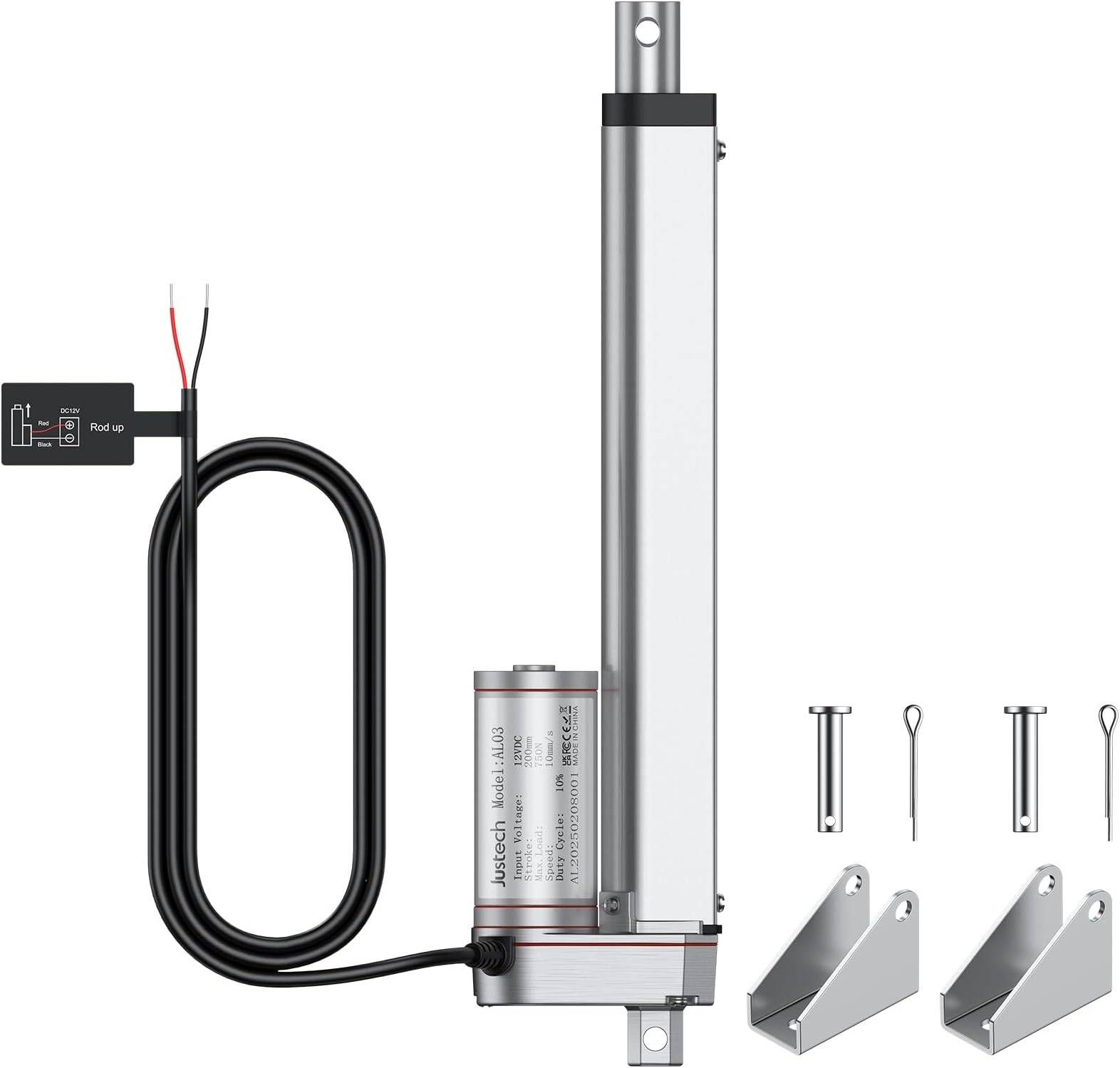 200mm Linear Actuator Motor DC 12V 750N for Auto Car RV Electric Door Opener Vehicles Vessels Cargo TV Lift Tables Massage Beds Electric Beds Medical Chairs Electric Equipment Camera Frames