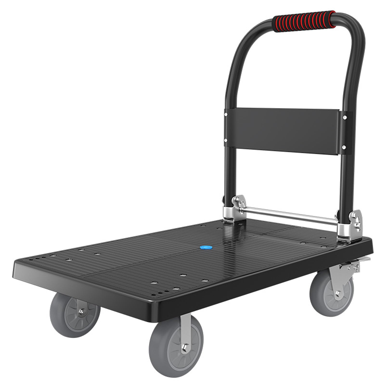 Carrello a spinta con piattaforma pieghevole, Carrello Richiudibile Pieghevole Tuttofare Portata 300kg Facile Trasporto E Sollevamento Pesante (88×58cm)