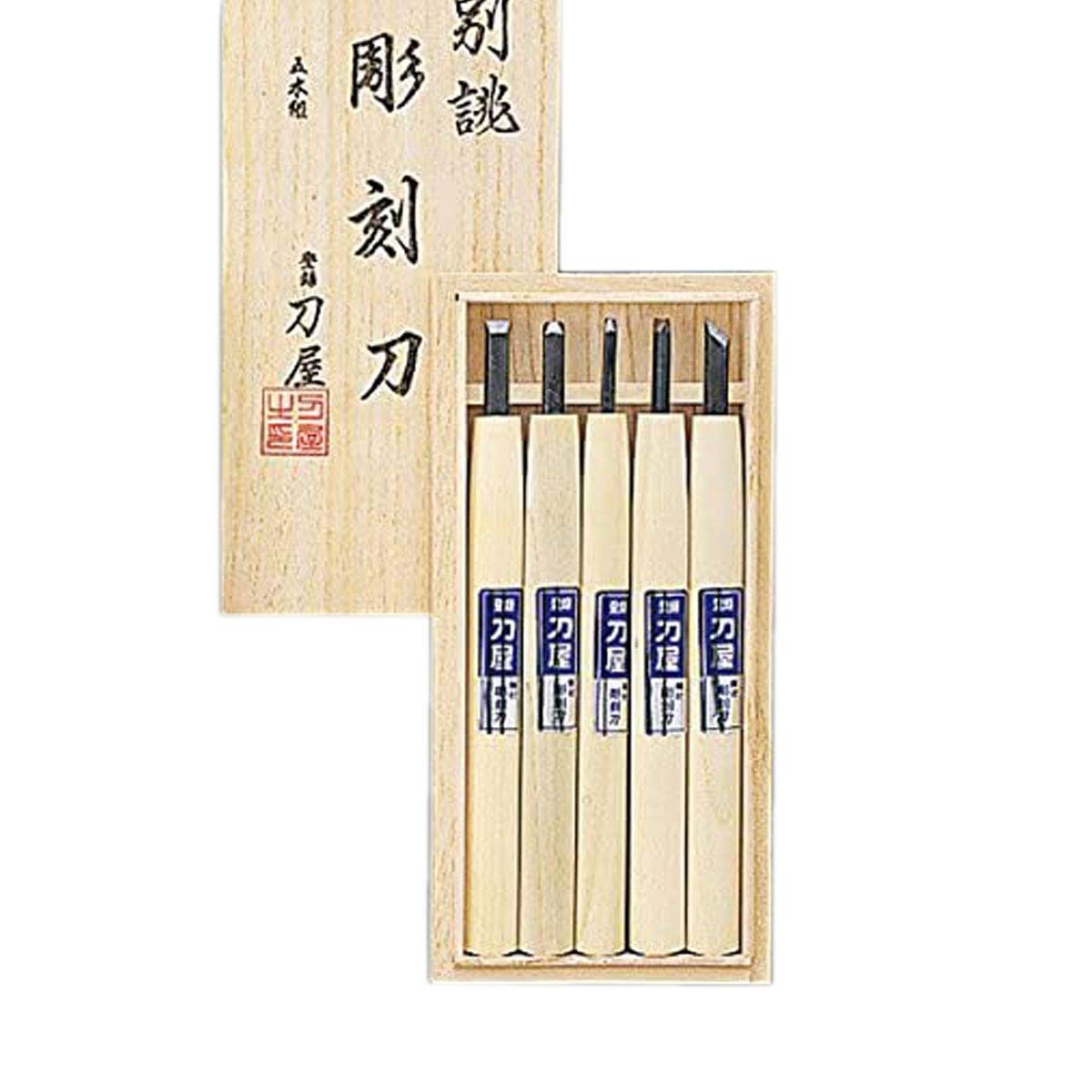 Amazon.co.jp: 刀屋印 彫刻刀 桐箱入 5本組 : 文房具・オフィス用品