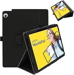 For Wacom MovinkPad 11 ケース 11.45インチ タブレット Wacom MovinkPad 11 TDTHA116CL0Z 対応 保護ケース 高級PU 全面保護 調節可能 防水防汚 衝突防止 薄型軽量 良い手触り Greerass 長持ち スタンド機能付き タブレット ケース (ブラック)