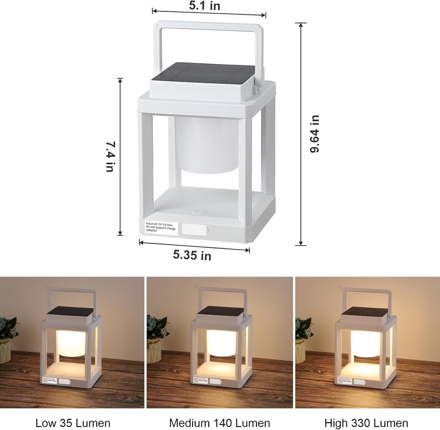 Lanterna esterna a energia solare impermeabile LED portatile appeso luce per tavolo patio campeggio giardino decorazione ricaricabile a batteria