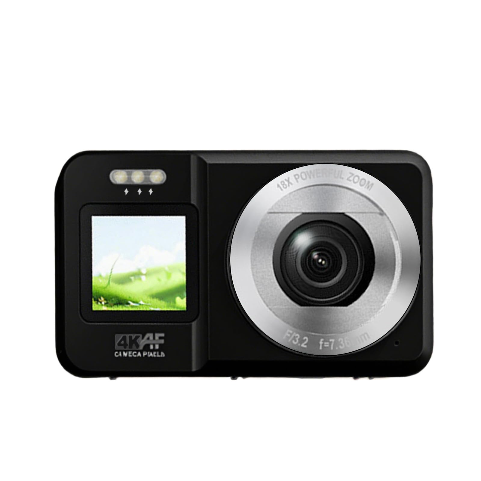 Portatile 4K UHD Fotocamera Digitale 64MP Doppio Display Zoom 18X Compatta Corpo Per Principianti Avventure All'aperto Fotocamera Digitale Per Adolescenti