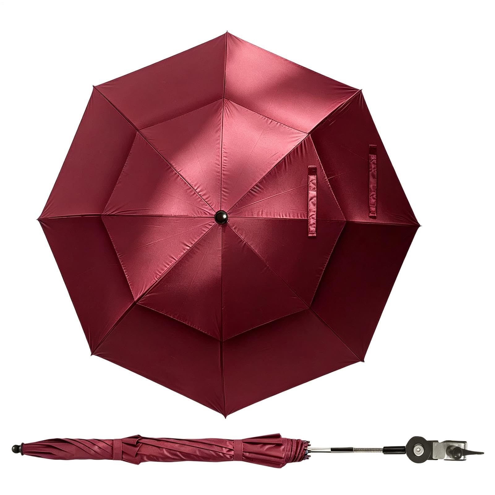 UPF 50+ UV Protection Double Canopy - Clip On Parasol For Garden Chair