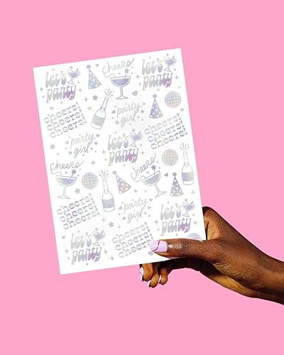 Miniatura 5 de xo, Fetti Tatuajes temporales para fiesta de salud 52 estilos iridiscentes  Suministros para despedida de soltera, recuerdos de fiesta de