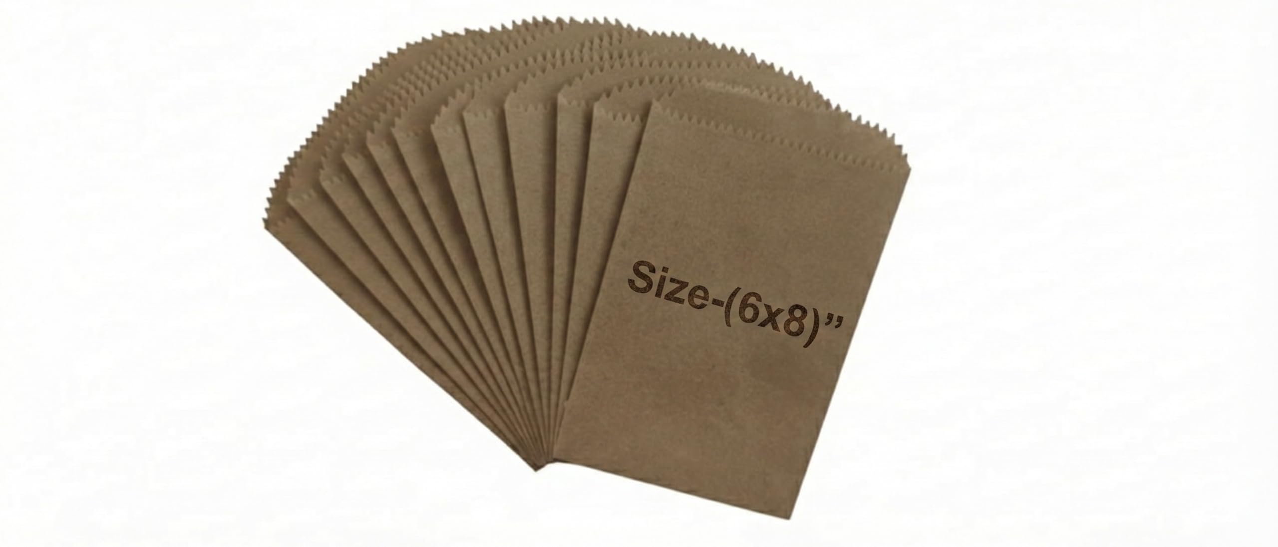 Kraft Paper Bags, Brown, Serrated Edge, Flat Merchandise Bags, Size (6x8) Inches, Pack of 150-image-29