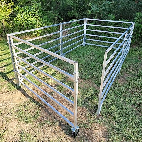 Aluminum 5 FT X 10 FT 6 Rail 40' Tall Sheep & Goat STALL KIT Panel Pen Corral