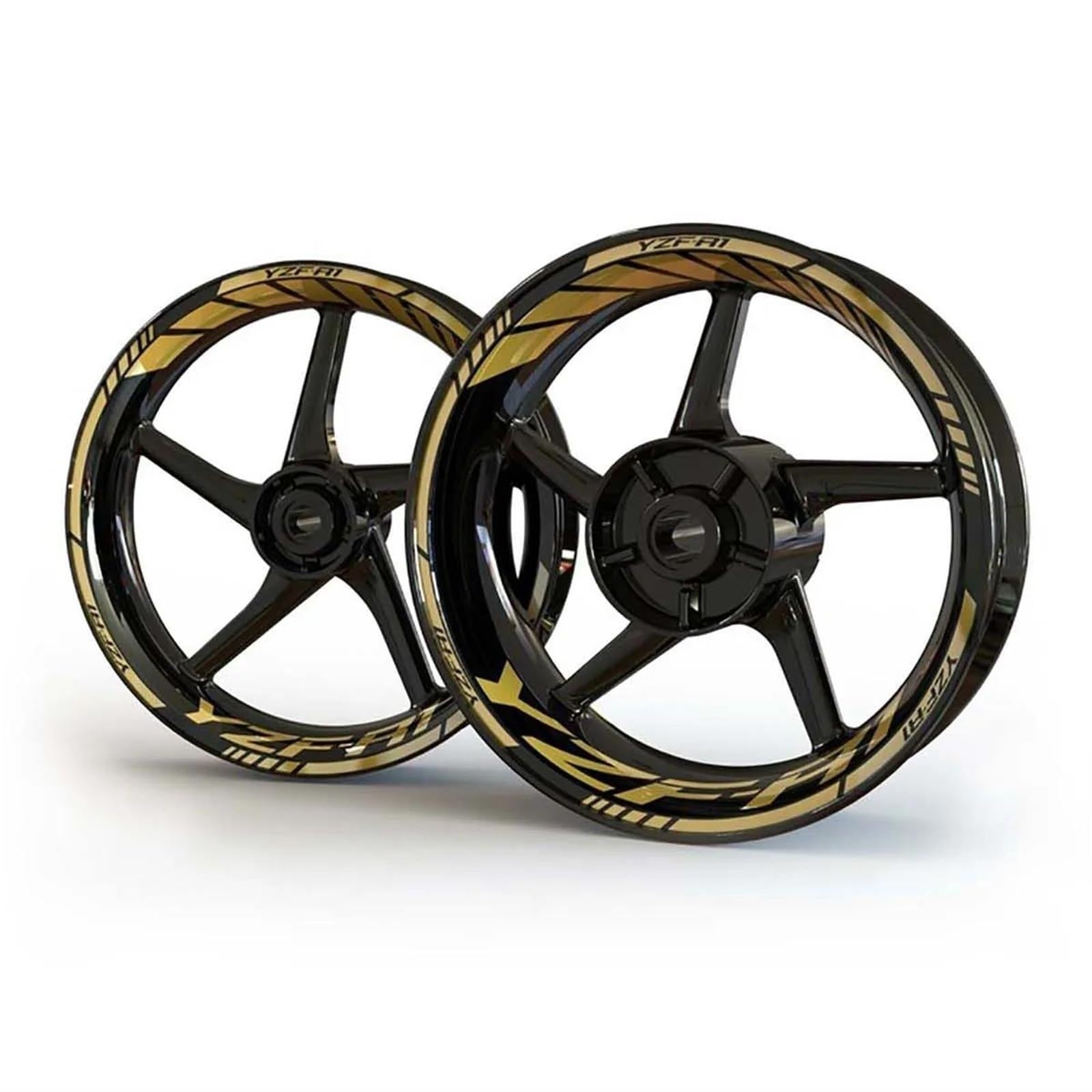 Motorcycle Front and Rear Wheels Edge Outer Rim Sticker Reflective Stripe Wheel Decals for Yamaha YZF R1(Color7)