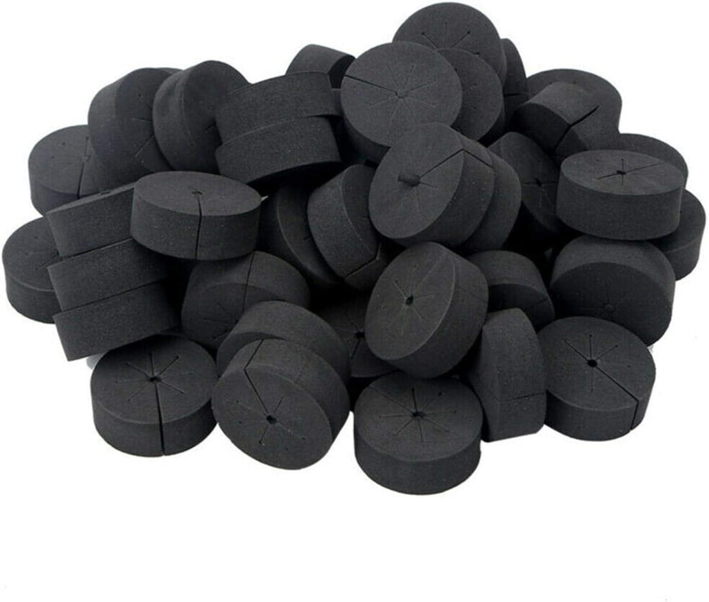 HilMe 60pcs 2inch Garden Clone Collars Inserts Foam,Spoke Design Neoprene Inserts Plant Hydroponic Root for Net Pots and Cloning Machines for Hydroponics, Cloning, Plant Germination