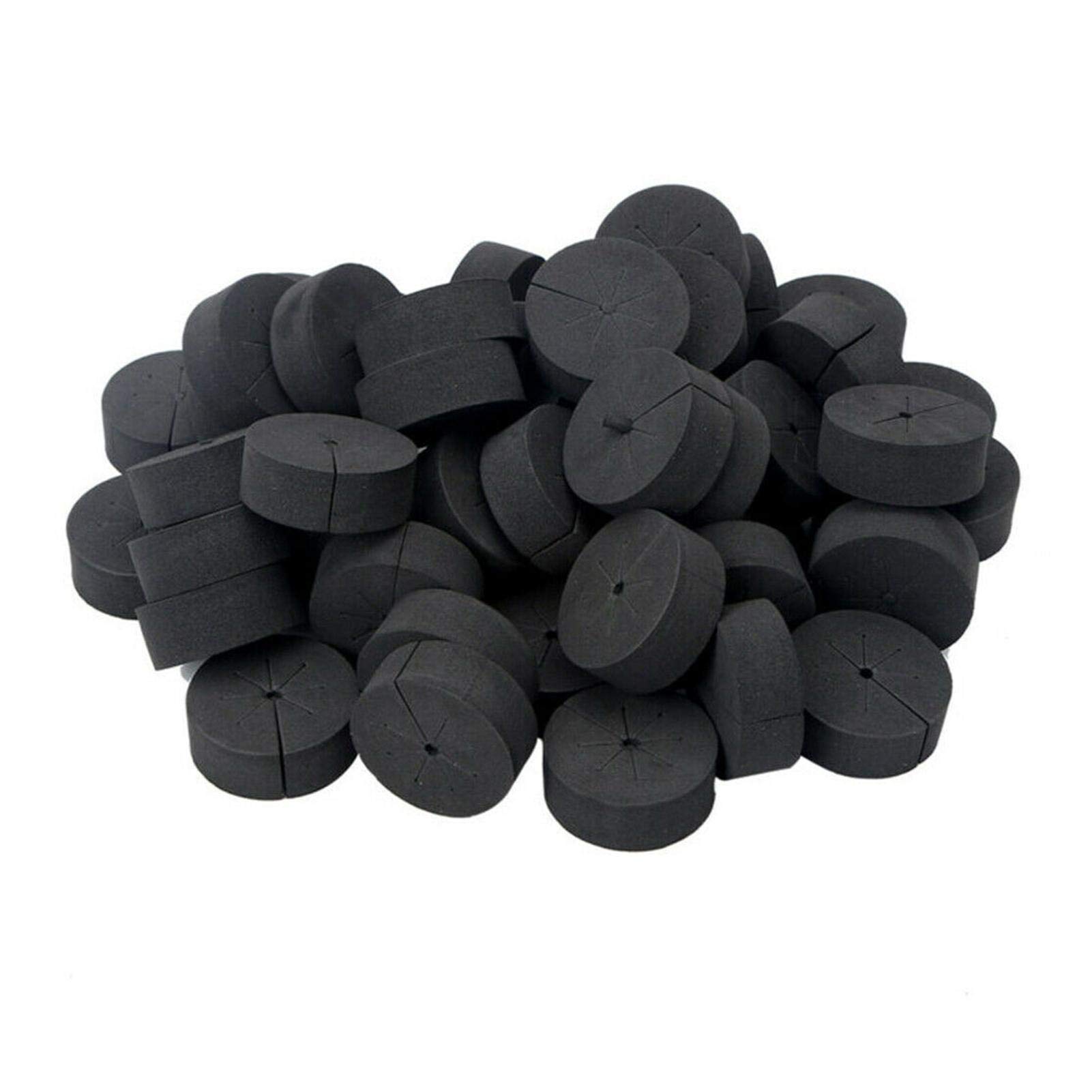HilMe 60pcs 2inch Garden Clone Collars Inserts Foam,Spoke Design Neoprene Inserts Plant Hydroponic Root for Net Pots and Cloning Machines for Hydroponics, Cloning, Plant Germination