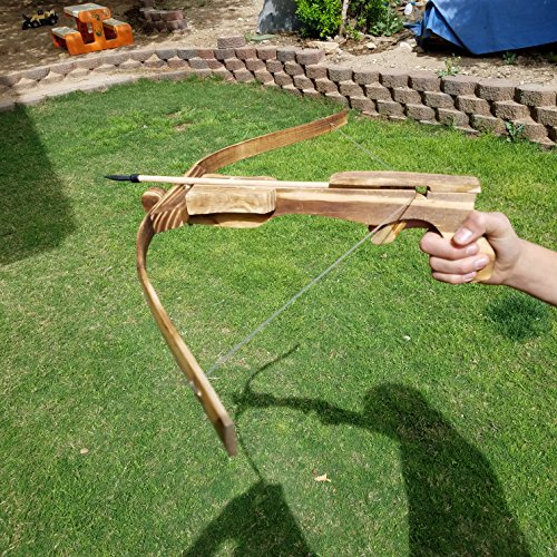 Adventure Awaits! Handmade Wood Toy Crossbow Set 10 Wood Arrows and
