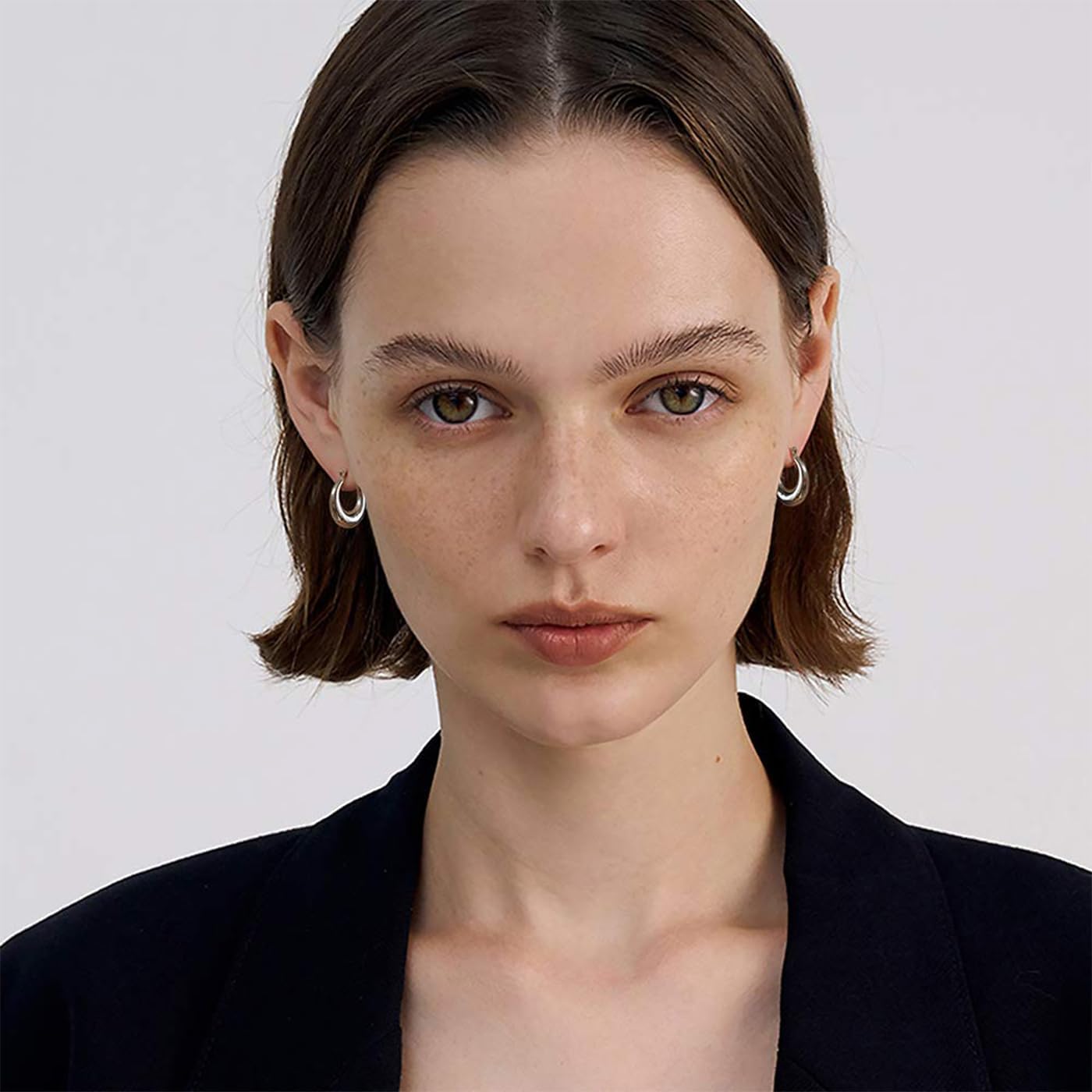 WOWORAMA Big Chunky Hoop Earrings for Women Silver Gold Stainless Steel Hoop Earrings Oval Thick Hollow Tube Hoop Earrings 20/30/40MM Hoops - Image 2