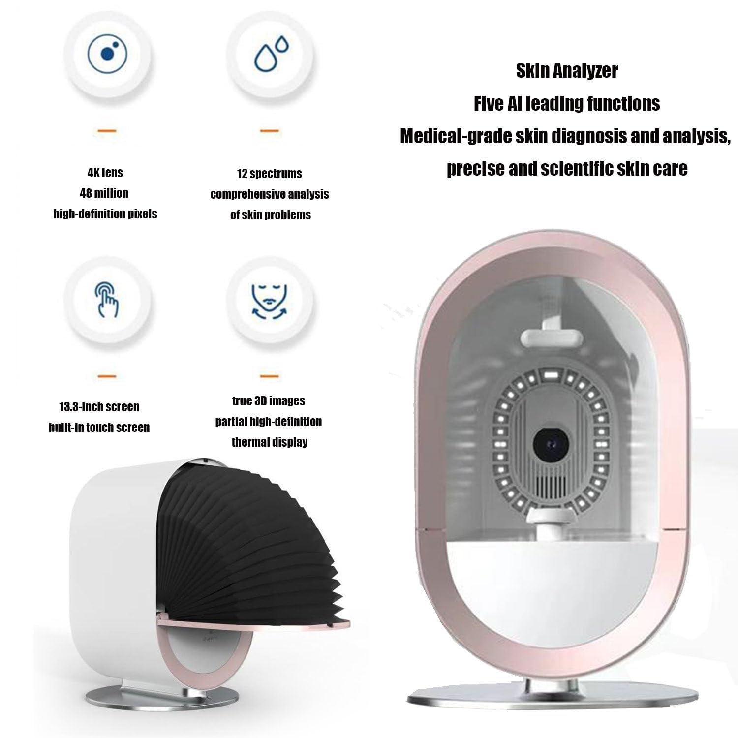 Amazon.co.jp: 肌分析検出器、AIインテリジェント 肌検出器、肌水分 
