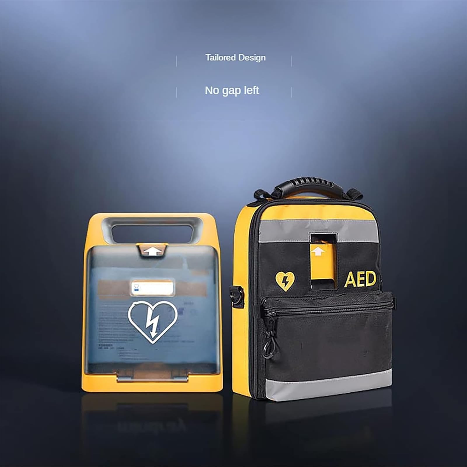 Torba do przechowywania AED, przenośna torba na defibrylator z regulowanymi paskami na ramię, 2-drożny zamek błyskawiczny, paski odblaskowe do domu, biura, szpitala, miejsc publicznych