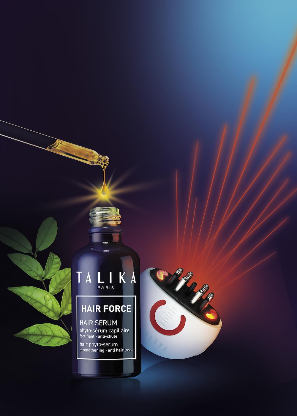 Talika Hair Force Serum & Booster Led Kit | Hair Force Complex y Fotobiomodulación | Redensificación y Fortalecimiento del Folículo Piloso | Kit de 2 piezas (Serum 50 ml y Dispositivo LED)