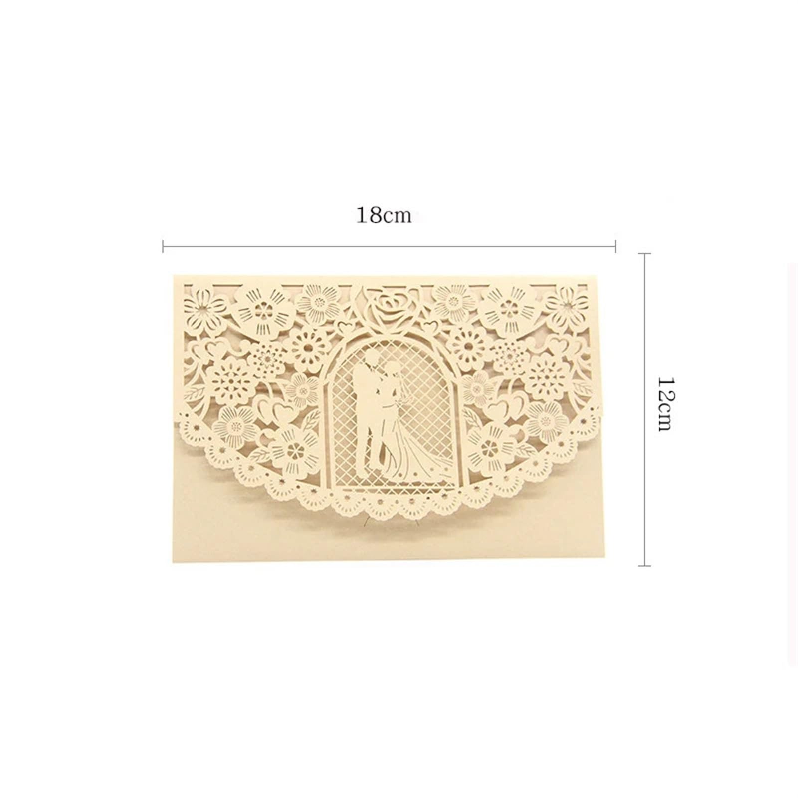 Hochzeitseinladungen Karte Hochzeitseinladungskarte, Muschel, lasergeschnitten, hohl, Valentinstag-Grußkarte, Urlaub, Party, Hochzeit, Dekoration(White 1,50PCS)