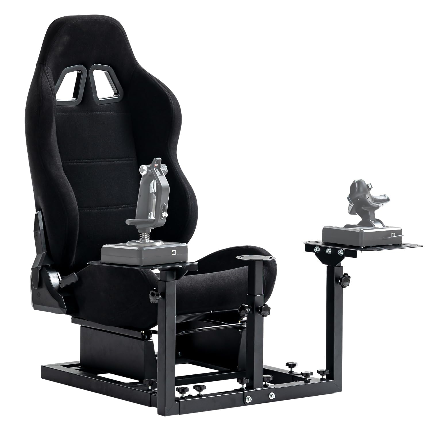 Marada Racing Flight Simulator Cockpit with Black Seat Compatible for Thrustmaster A10C Hotas Warthog Adjustable Throttle,Joystick,Keyboard NOT Included