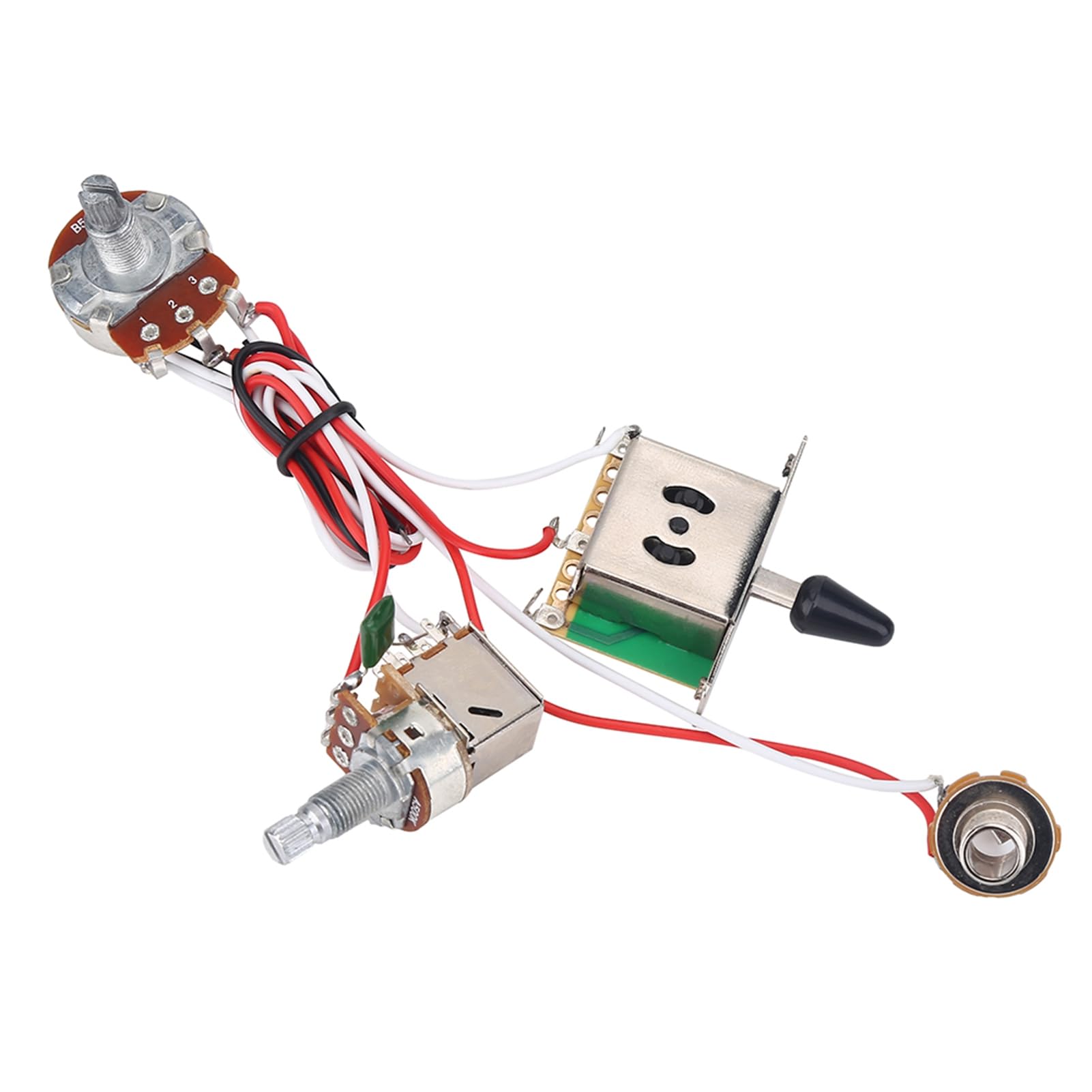 Alomejor Zestaw okablowania gitarowego dla gitary elektrycznej, metaliczny, przedprzewód, 500K, 3-drożny przełącznik push-pull, zestaw okablowania dla gitary elektrycznej