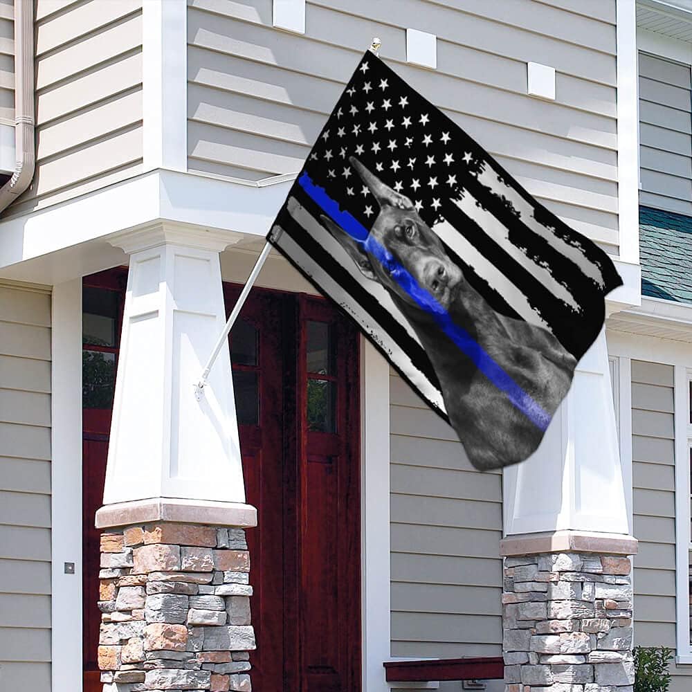 Flags-Doberman Pinscher. K9 Flag THB2162F, House Flag (29.5" x 39.5")-USA House Garden Flags Premium Polyester-Decorative Outdoor Flags