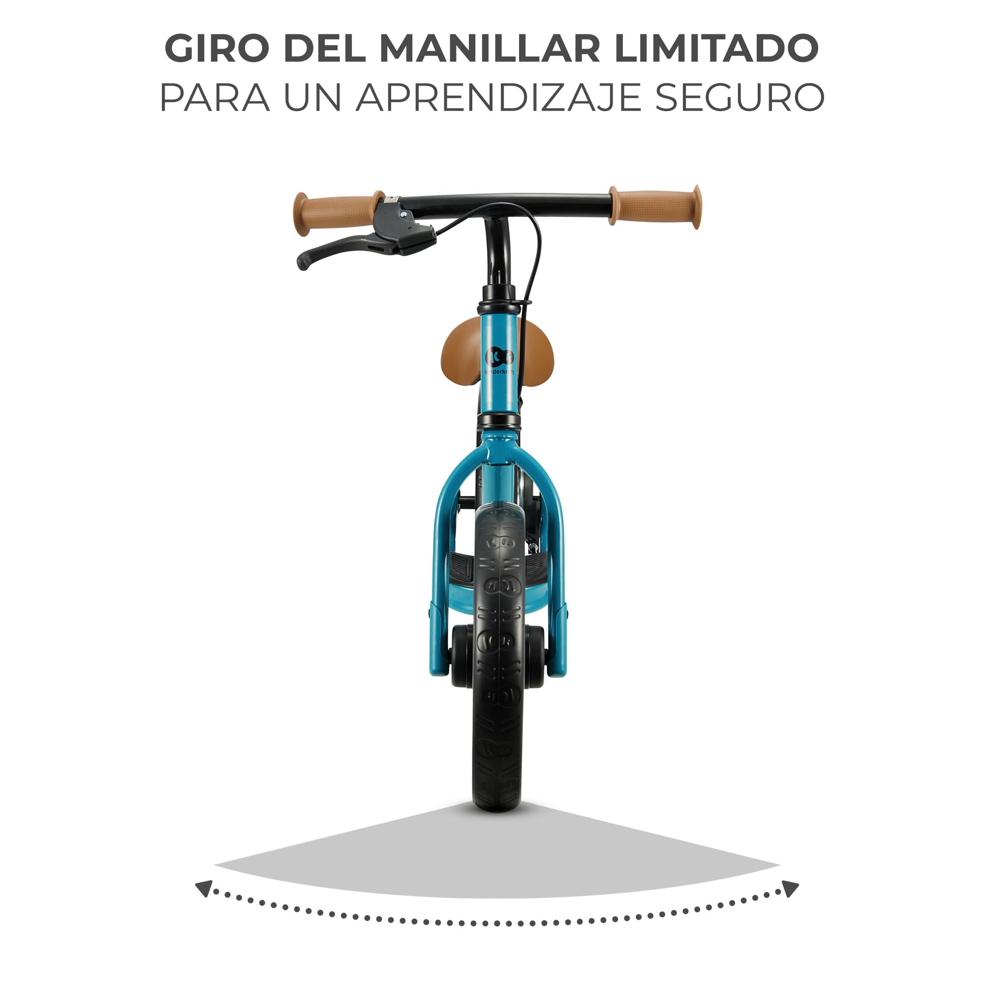 Kinderkraft Space 2 Bicicleta sin Pedales, Bicicleta Niño 2 años, Bicicleta 2 Ruedas, Sillín Ajustable, con Freno, Ligera, 3.6 kg, Ruedas 28 cm de diámetro, 35 kg