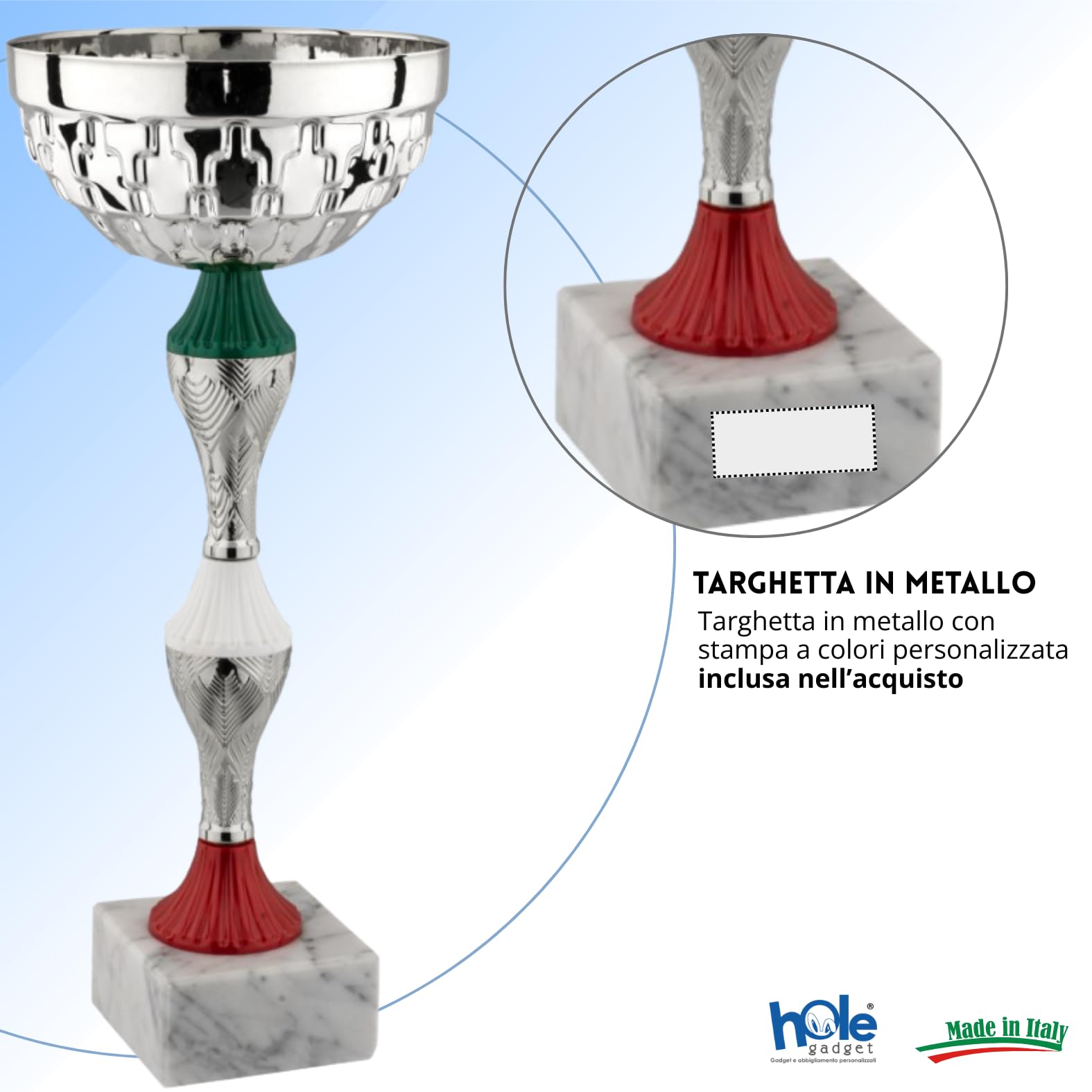 Coppa Trofeo Personalizzabile 37, 34, 30, 27, 24 cm Singolo o Set Tutti Gli Sport, Calcio, Calcettto, Tennis, Basket, Padel, Fantacalcio, Premiazioni cod 12.941