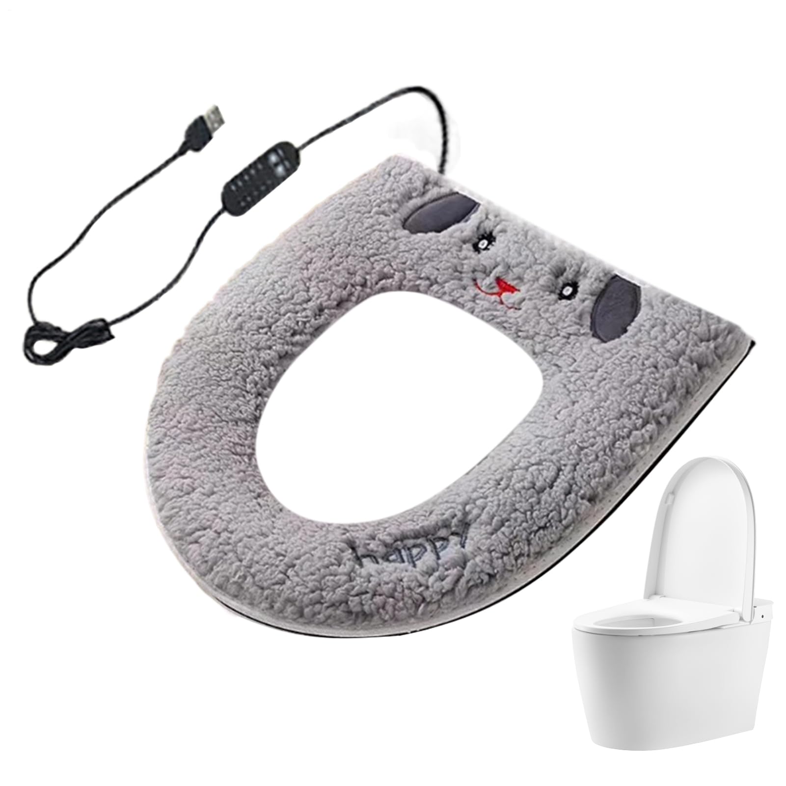 Siège de toilette chauffant USB universel et housse thermique lavable