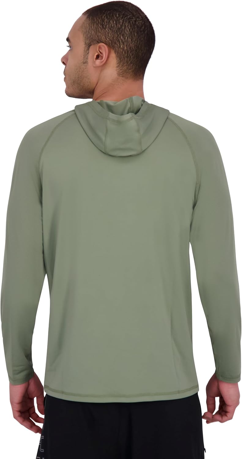 Spyder Men's Hooded Long Sleeve Rashguard – Quick-Dry Long Sleeve Swim Shirt, Sun Protection