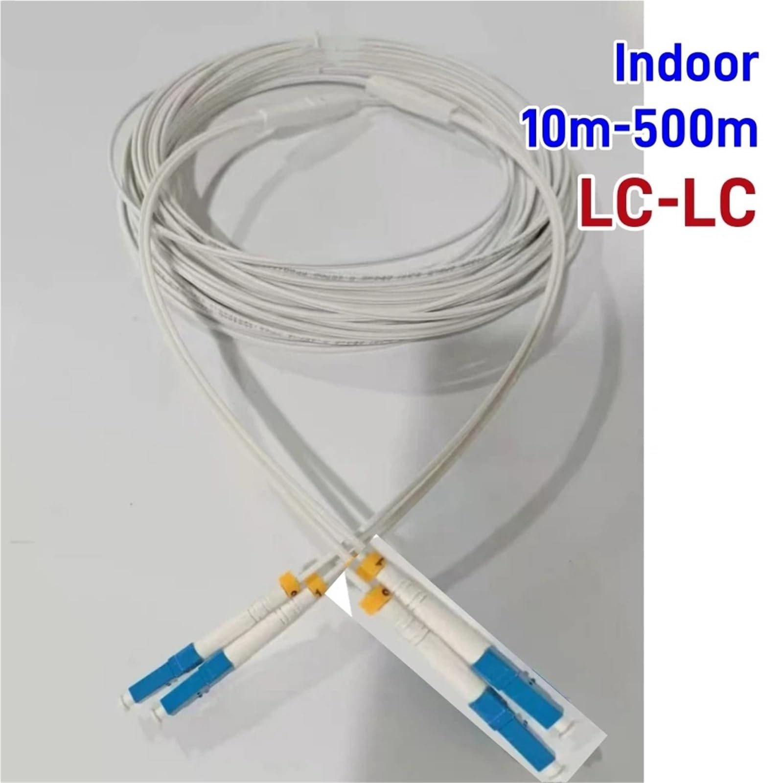Kabel krosowy światłowodowy do wnętrz, LC-LC, 10-500 m, jednomodowy, 2-rdzeniowy, G652D (500 m, czarny)