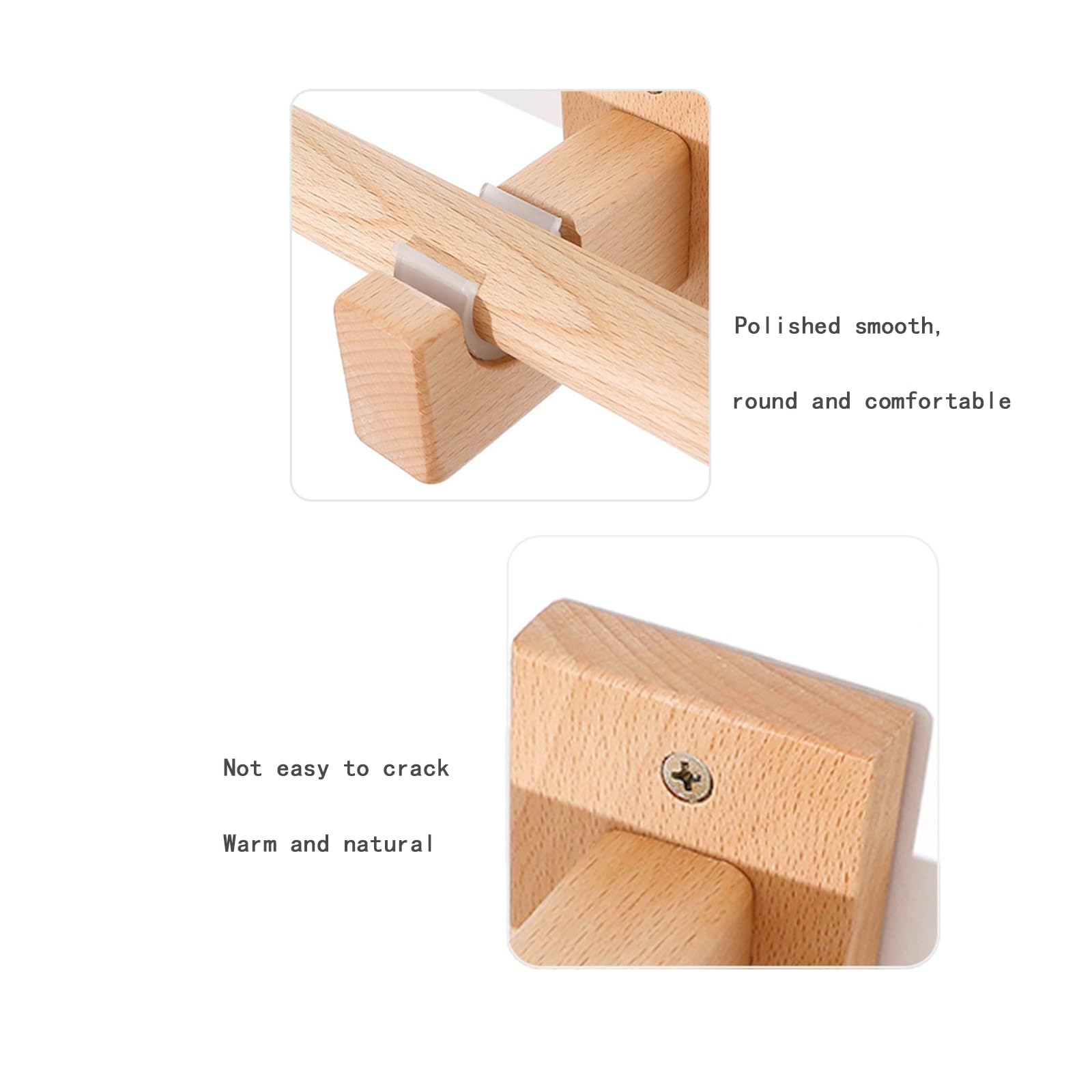 Buchenfarbene 29 mm Vorhangstangenhalterung seitlich montiert feste Gardinenstange für 63 Zoll (260cm) Vorhänge robusto und stilvoll ideale per Wohnzimmer und Schlafzimmer.