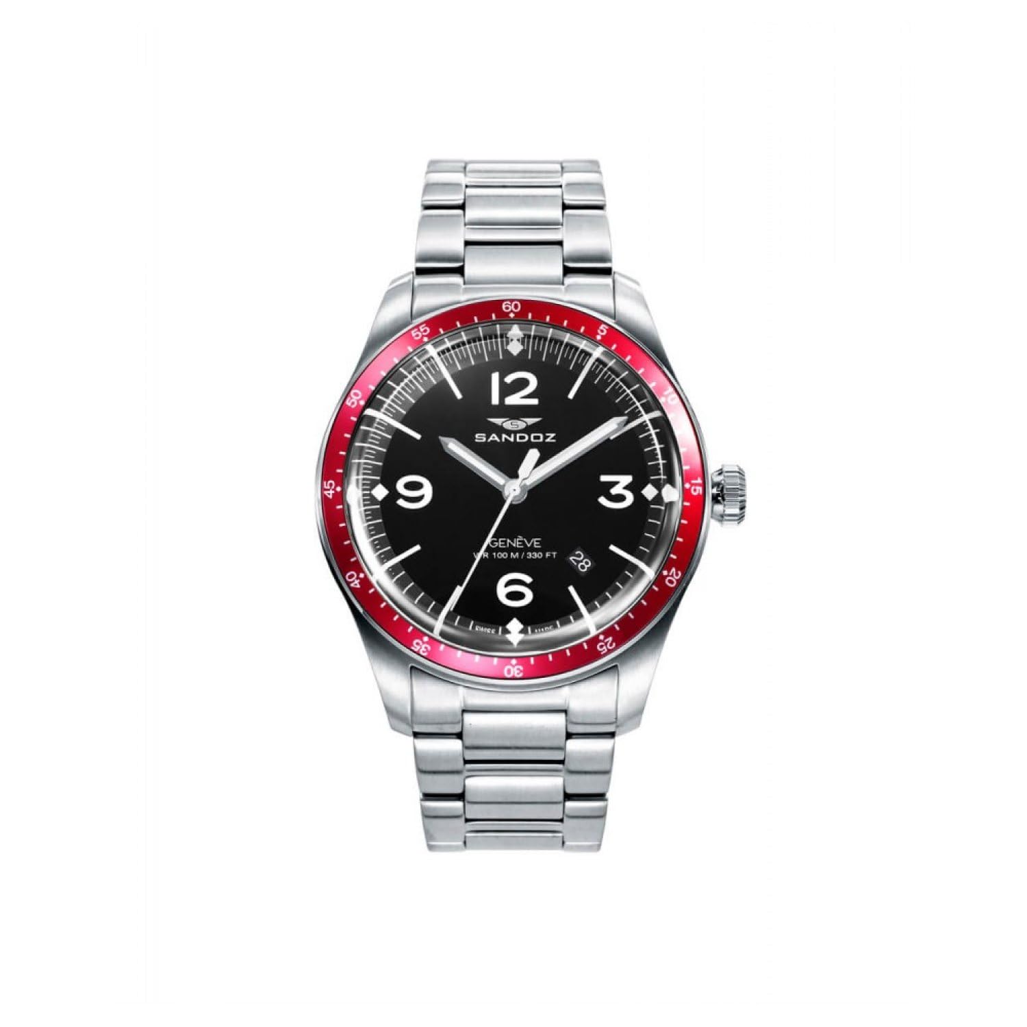 Sandoz 81391-37 Orologio svizzero per uomo impermeabile, cinghia
