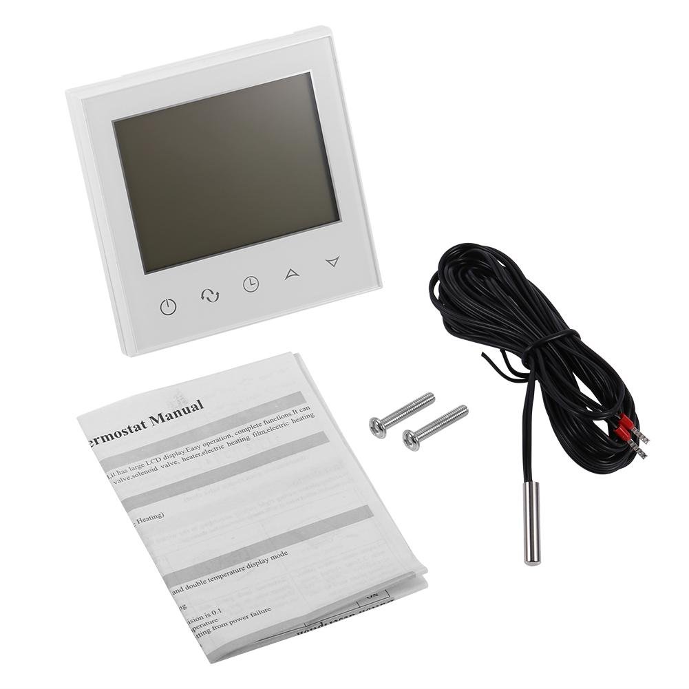 Zerodis White Programmable Thermostat Digital Touchscreen Lcd Temperature Controller For Home Use (White)