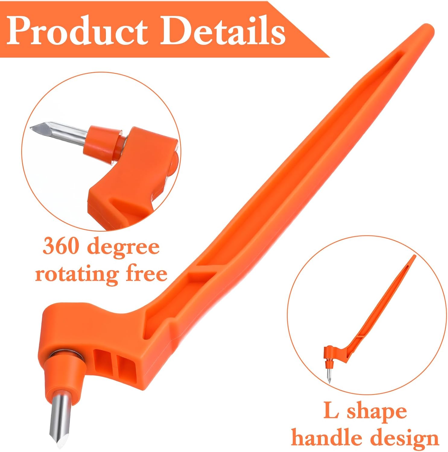 360° Crafting Cut Tool Pen, Craft Cutting Knives with 3 different 360 Degree Rotating Blades Stainless Steel Cutter Pen for DIY Crafts, Stencils, Scrapbooks (Orange)