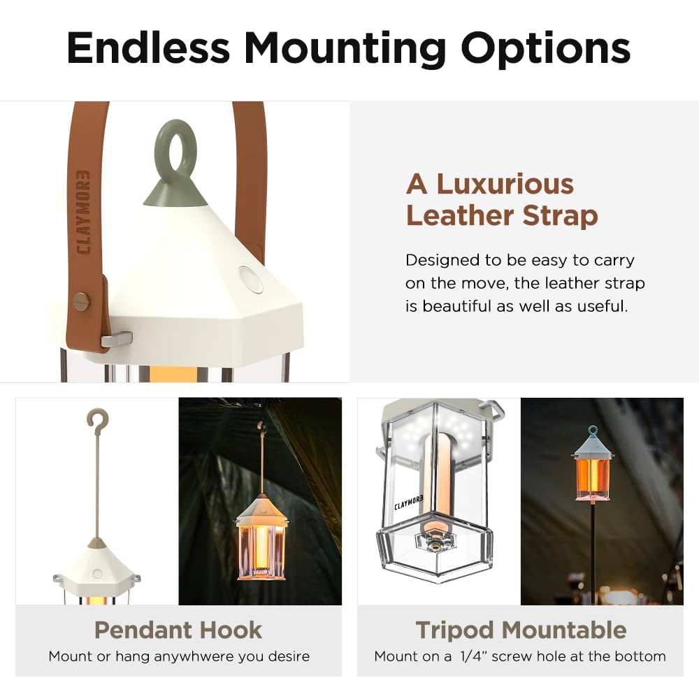 CLAYMORE Cabin Lamp (Ivory) - Aesthetic Portable Lantern for