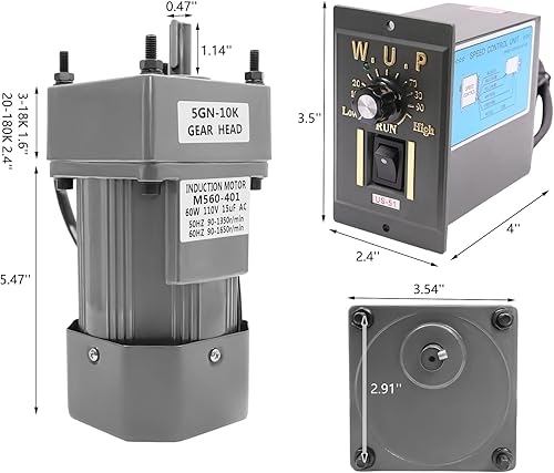 Miniatura 62 de Motor de engranajes eléctrico 120W DC 24V Reductor de engranajes helicoidal Caja de engranajes Motor eléctrico de engranajes RV 50K 35Nm Motor 120W