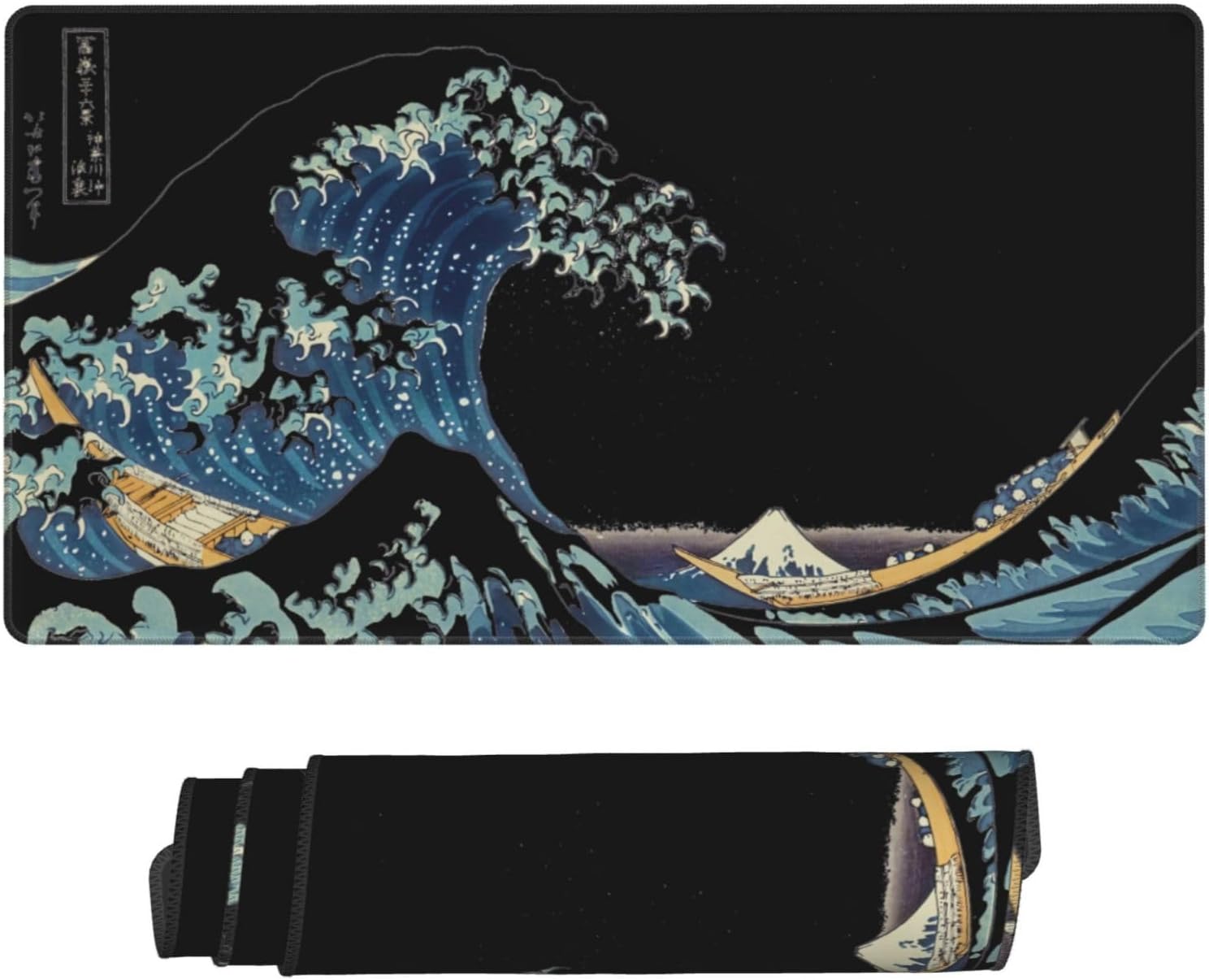 MTG Playmat Wave in Night TCG Board Game Card Game Trading Card Game Play mat Desk Pad Original Hand Painting Stitched Edges Smooth Surface Rubber Base 23.5x13.7in
