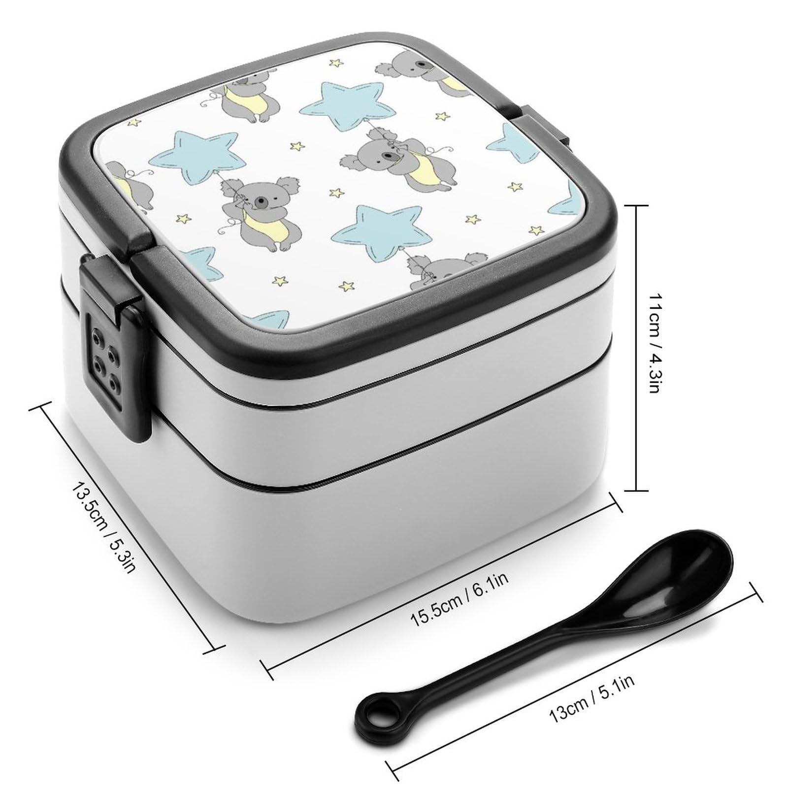 コアラ弁当箱 Amazon｜弁当箱2段 に食器を配置 かわいいコアラ 大容量