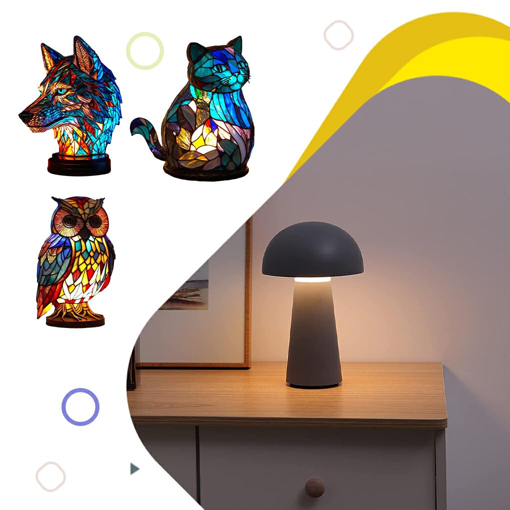 LEMROE Lampe de table animaux lampe de chevet pour chambre d'enfant LED