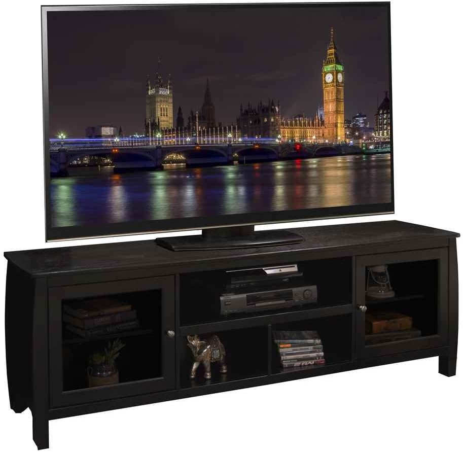 The Curve 76" TV Stand in Mocha