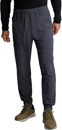 Cherokee Mens Pull-on Jogger with 5 Pockets, Elastic Waistband, Front Leg Seams and Rib-Knit Cuffs - CK224A